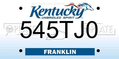 545TJ0 Kentucky License Plate
