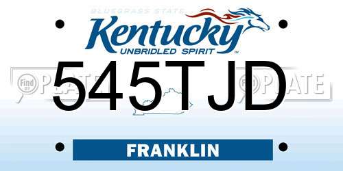 545TJD Kentucky License Plate