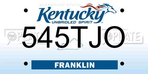 545TJO Kentucky License Plate
