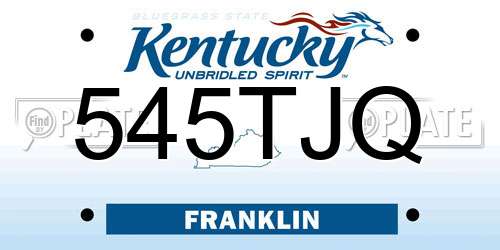 545TJQ Kentucky License Plate