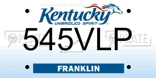 545VLP Kentucky License Plate