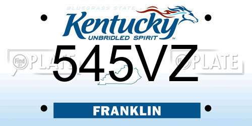 545VZ Kentucky License Plate