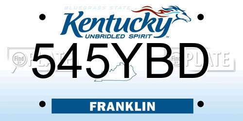 545YBD Kentucky License Plate
