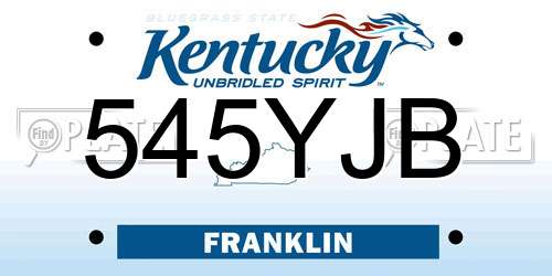 545YJB Kentucky License Plate