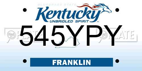 545YPY Kentucky License Plate