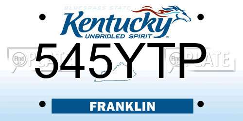 545YTP Kentucky License Plate
