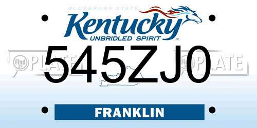 545ZJ0 Kentucky License Plate