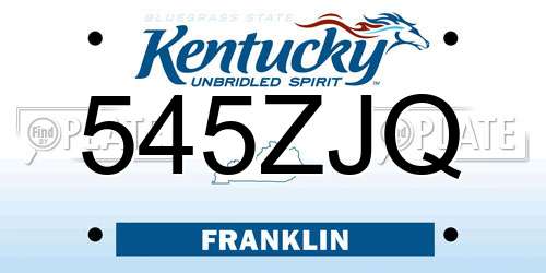 545ZJQ Kentucky License Plate