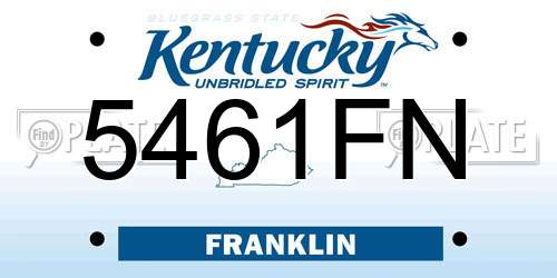 5461FN Kentucky License Plate