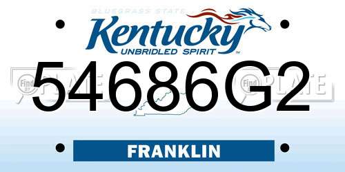 54686G2 Kentucky License Plate