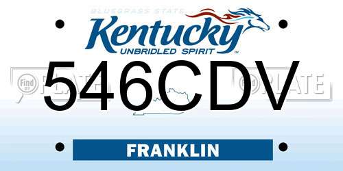 546CDV Kentucky License Plate