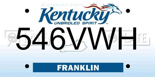 546VWH Kentucky License Plate