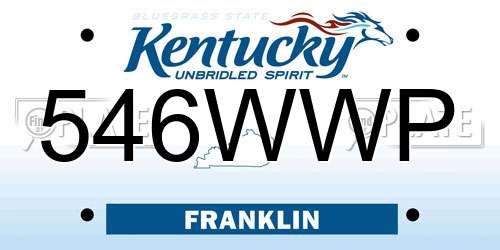 546WWP Kentucky License Plate