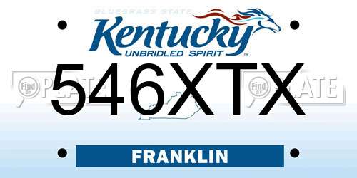 546XTX Kentucky License Plate