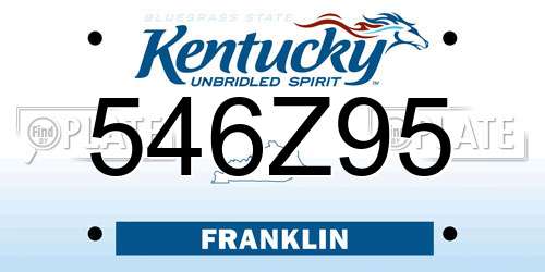 546Z95 Kentucky License Plate