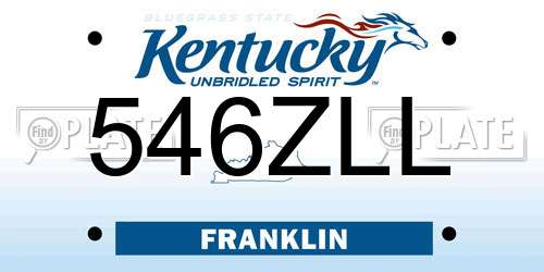 546ZLL Kentucky License Plate