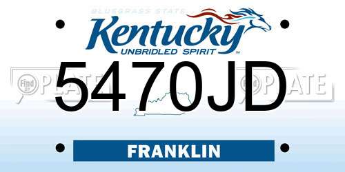 5470JD Kentucky License Plate