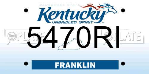 5470RI Kentucky License Plate
