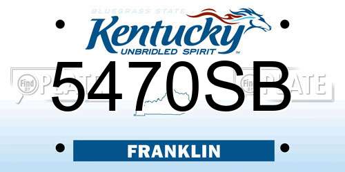 5470SB Kentucky License Plate