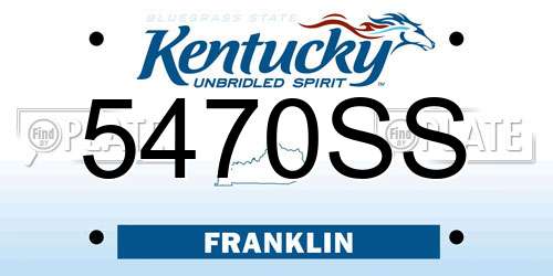 5470SS Kentucky License Plate