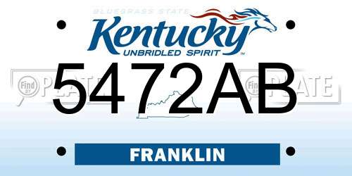 5472AB Kentucky License Plate