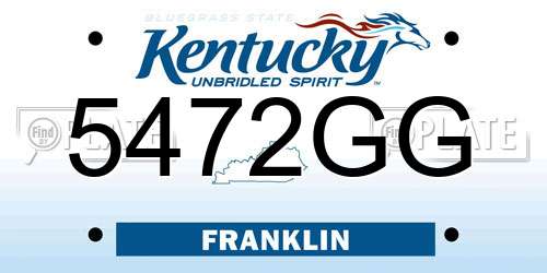 5472GG Kentucky License Plate