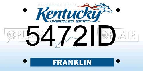 5472ID Kentucky License Plate