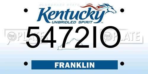 5472IO Kentucky License Plate