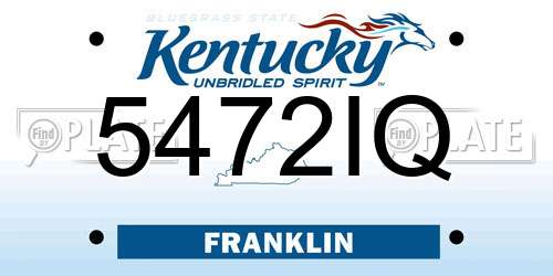 5472IQ Kentucky License Plate