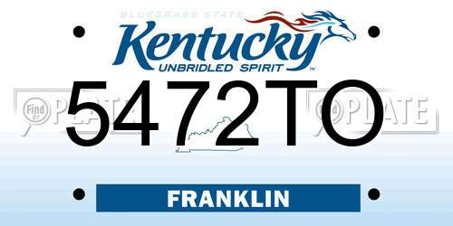 5472TO Kentucky License Plate