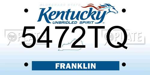 5472TQ Kentucky License Plate