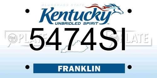 5474SI Kentucky License Plate