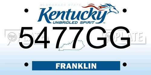 5477GG Kentucky License Plate