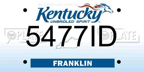 5477ID Kentucky License Plate