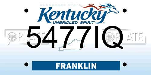 5477IQ Kentucky License Plate