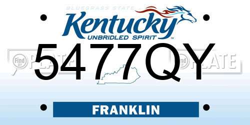 5477QY Kentucky License Plate