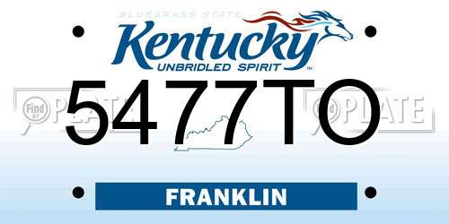 5477TO Kentucky License Plate