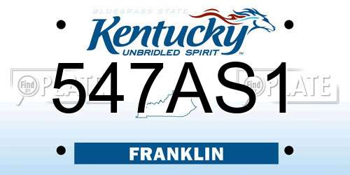547AS1 Kentucky License Plate