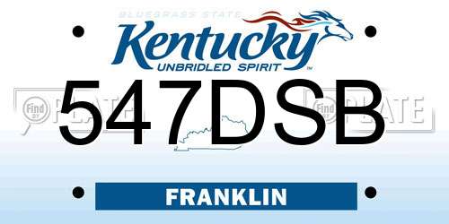 547DSB Kentucky License Plate