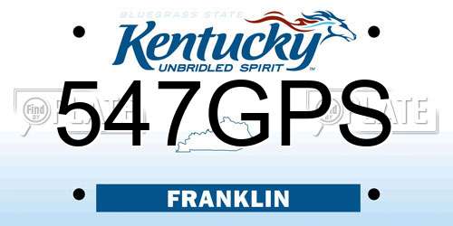 547GPS Kentucky License Plate