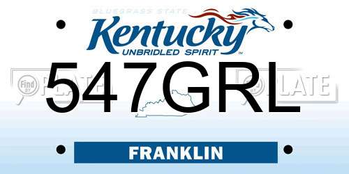 547GRL Kentucky License Plate