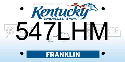 547LHM Kentucky License Plate