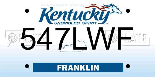 547LWF Kentucky License Plate