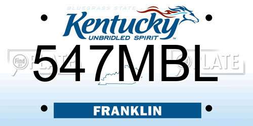 547MBL Kentucky License Plate