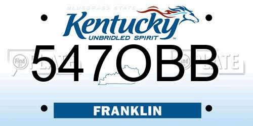 547OBB Kentucky License Plate