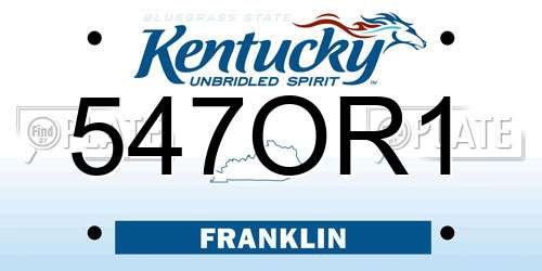 547OR1 Kentucky License Plate