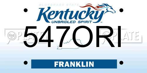 547ORI Kentucky License Plate