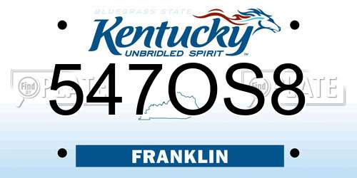 547OS8 Kentucky License Plate
