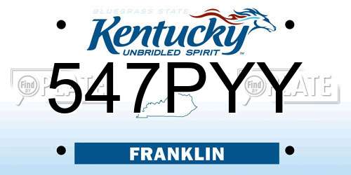 547PYY Kentucky License Plate