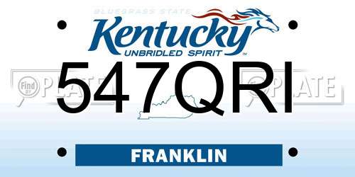 547QRI Kentucky License Plate